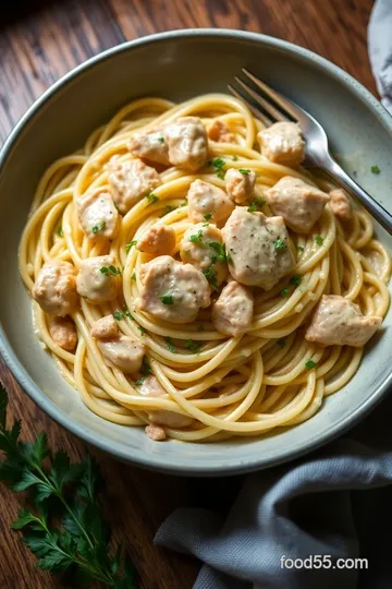 Creamy Garlic Chicken Pasta presentation