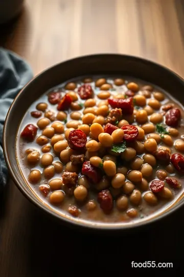 Creamy Great Northern Bean Stew with Smoky Chorizo presentation