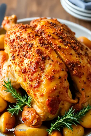 Crispy Convection Oven Roast Chicken presentation