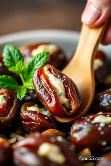 Stuffed Fresh Dates with Goat Cheese and Almonds presentation