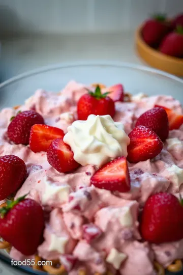 Heavenly Strawberry Pretzel Salad: A Sweet and Salty Delight presentation