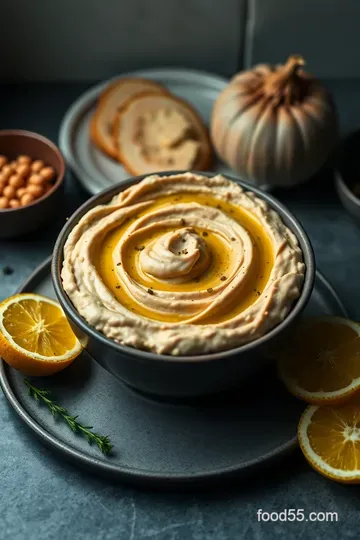 Irresistibly Creamy Roasted Garlic Hummus presentation