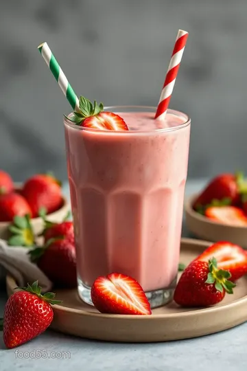 Keto Strawberry Smoothie with Almond Milk presentation