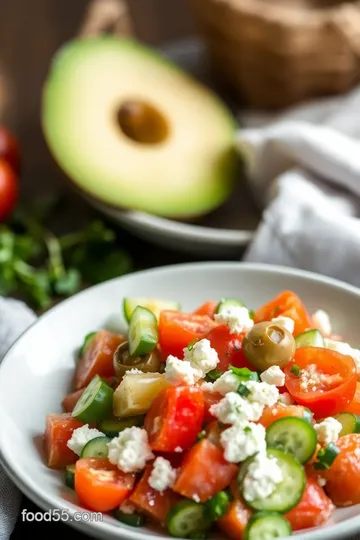 Mediterranean Cucumber and Tomato Salad presentation