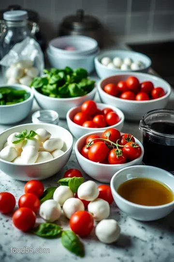 Mini Caprese Skewers with Balsamic Glaze ingredients