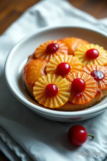 Mini Pineapple Upside Down Cakes presentation