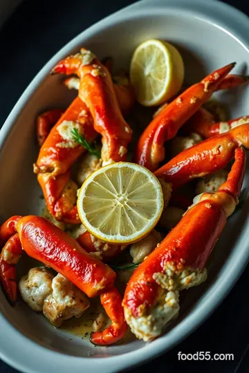Oven Roasted Crab Legs with Garlic Butter presentation