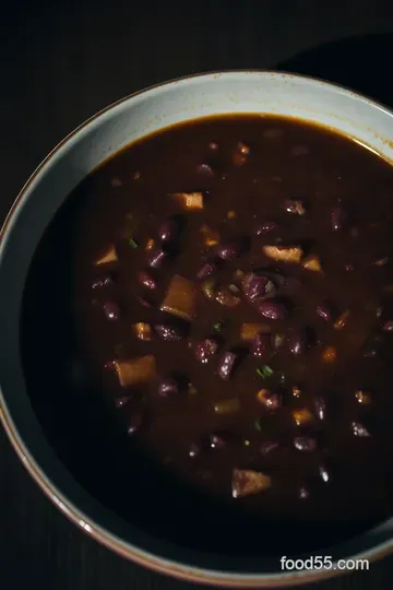 Panera-Style Black Bean Soup presentation