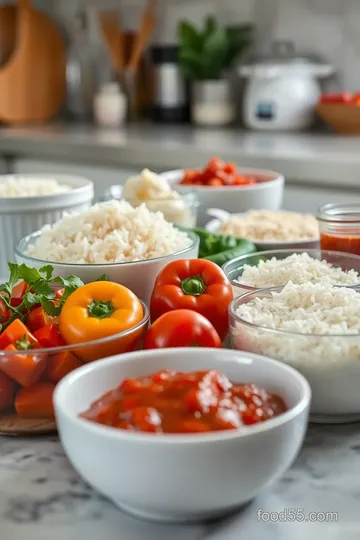 Ghanaian Jollof Rice with Roasted Chicken ingredients