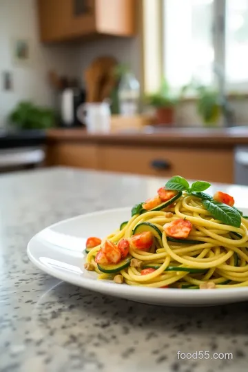 Pesto Langostino Zucchini Noodles steps