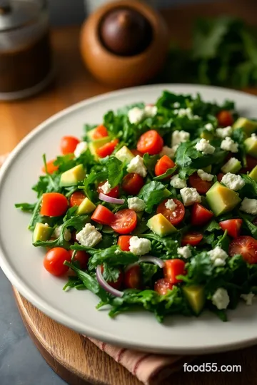 Savory Cava Supergreens Salad presentation