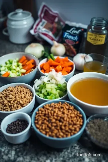 Savory Lentil Shepherd' s Pie ingredients