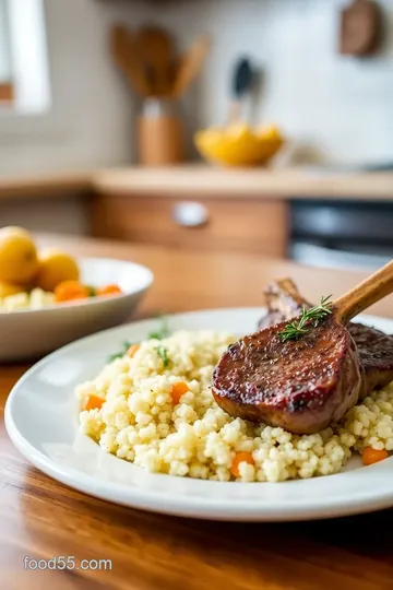 Garlic and Herb Lamb Chops with Dried Apricot Couscous steps