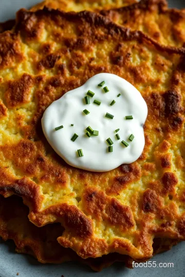 Shabbanukkah Latkes with Herbed Yogurt Sauce presentation