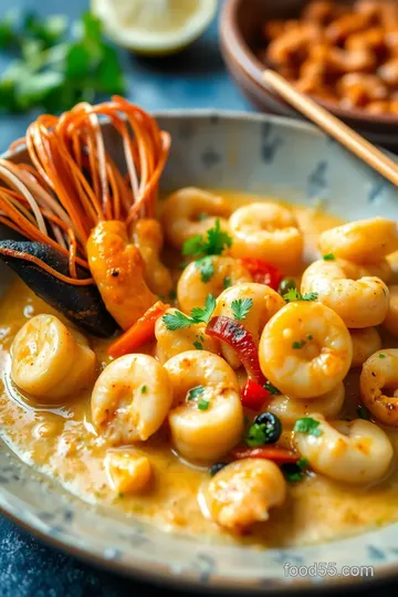 Creamy Seafood Mushroom Risotto presentation