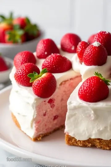 Strawberry Earthquake Cake presentation