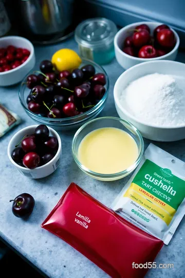 Sweet and Tangy Tart Cherry Jam ingredients