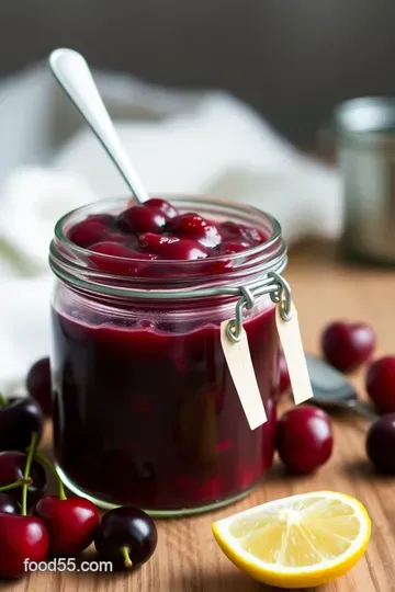 Sweet and Tangy Tart Cherry Jam presentation