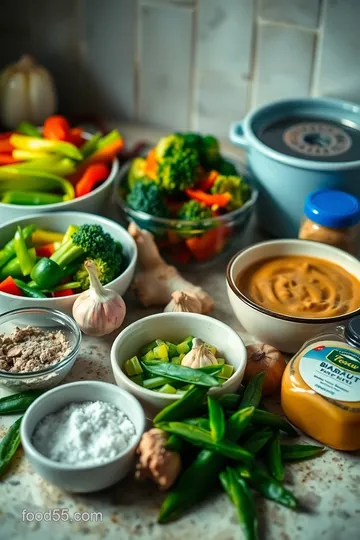 Vibrant Vegetable Stir-Fry with Peanut Sauce ingredients