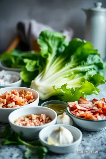 Warm Wilted Lettuce Salad with Bacon and Garlic ingredients