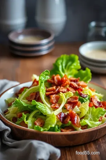 Warm Wilted Lettuce Salad with Bacon and Garlic presentation