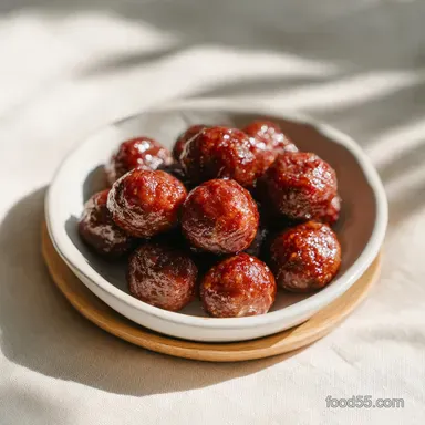 3-Ingredient Crockpot BBQ Meatballs for 4 Hours Recipe Card