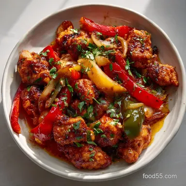 Air Fryer Chicken and Peppers: Easy Weeknight Dinner Recipe Card