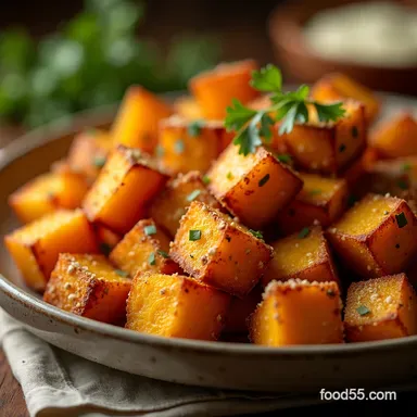 AirFried Butternut Squash CrispyEdged TenderCenter Cubes Recipe Card