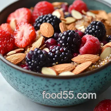 Amaranth Recipes: My Berry Almond Breakfast Power Bowl Recipe Card