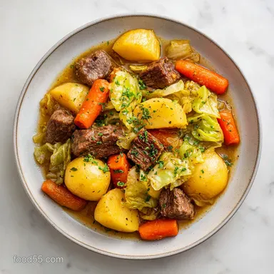 Amish Cabbage Patch Stew with Potatoes Recipe Card