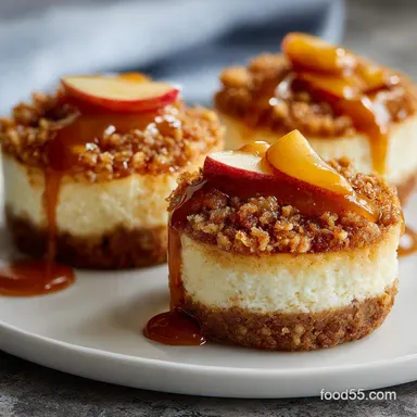 Apple Crisp Mini Cheesecakes: Easy, Individual Fall Dessert Recipe Recipe Card