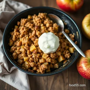 Apple-solutely Easy easy apple crisp recipe: Autumn in a Pan! Recipe Card