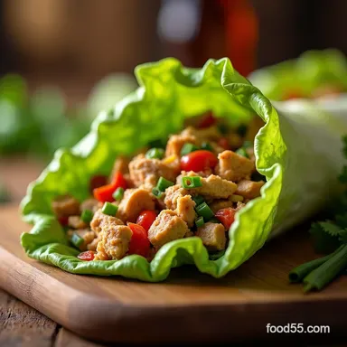 Zingy Asian Chicken Lettuce Wrap Chopped Salad Recipe Recipe Card