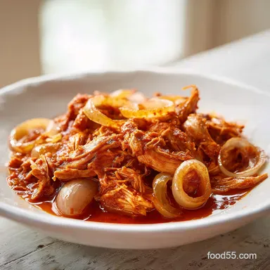 Chicken Tinga with Chipotle: Tender and Smoky for 6 Servings Recipe Card