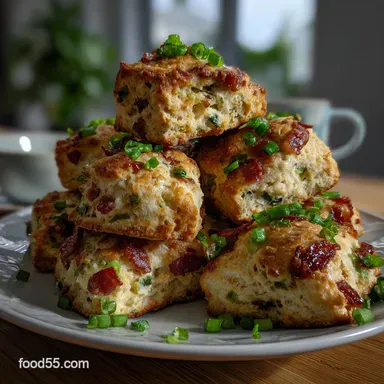 Spring Onion and Bacon Scones: Smoky & Savory Recipe Card