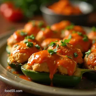 Easy Baked Buffalo Chicken Jalape&ntilde;o Poppers Recipe Perfect Appetizer Recipe Card
