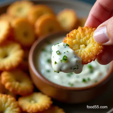 Crispy Oven Fried Pickles with Herb Ranch Dip Recipe Card