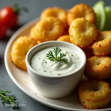 Crispy Oven Fried Pickles with Herb Ranch Dip