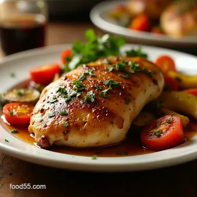 Balsamic Chicken with Roasted Vegetables My Easy Weeknight Glaze Recipe Card