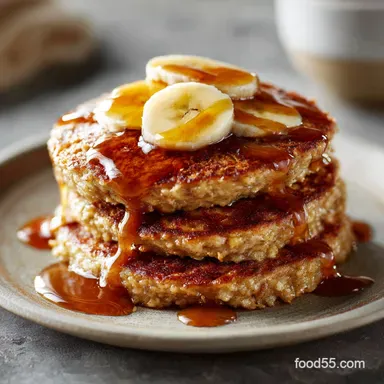 Banana Oatmeal Pancakes: The Fluffy, Healthy Blender Recipe. Recipe Card