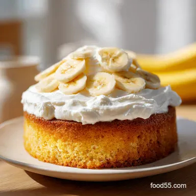 Banana Pudding Poke Cake for 12 Slices Recipe Card