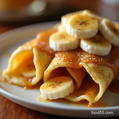 Banana Foster Crepes My Favorite RumCaramel Brunch Treat Recipe Card