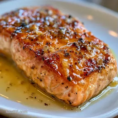 Basic Grilled Salmon Fillet with Butter Recipe Card