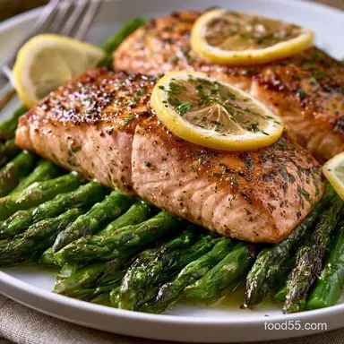 BBQ Salmon Foil Packets with Asparagus Recipe Card