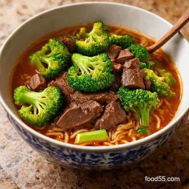 Beef Broccoli Ramen Takeout Fakeout in 25 Min Recipe Card