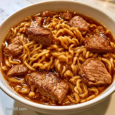 Beef Ramen Noodle Soup in 25 Minutes Recipe Card