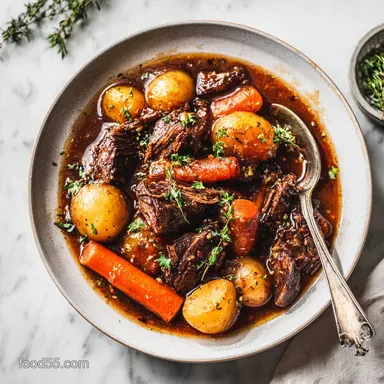 Beef Stew with Carrots and Potatoes: Slow-Cooked and Tender Recipe Card