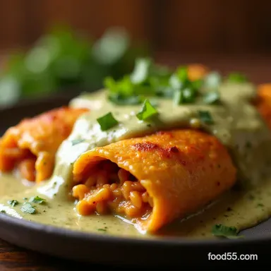 Best Homemade Chicken Enchiladas with Creamy Green Sauce Recipe Card