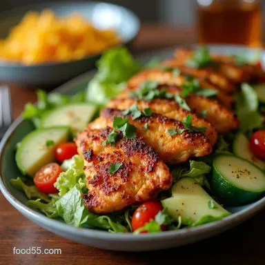 Blackened Chicken Fiesta Salad My Weeknight Favorite Smoky Bright Recipe Card