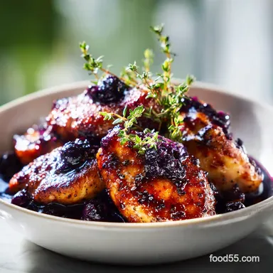 Blueberry Thyme Chicken for 4 Servings Recipe Card